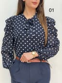 شومیز یقه گره ای نجوم کد 12427
