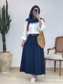 دامن همراه کمربند چرم  کد 12733