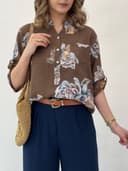 شومیز ایتالیایی طرح گل کد 12996