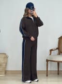 ست سویشرت و شلوار بغل خط کد 12990