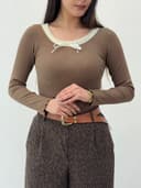 بلوز یقه گیپور کد 121062