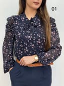 شومیز یقه گره ای نجوم کد 12541