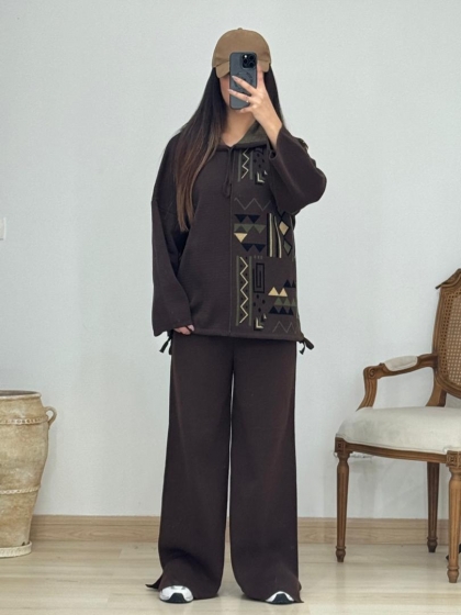 ست هودی و شلوار بافت سنتی کد 12966